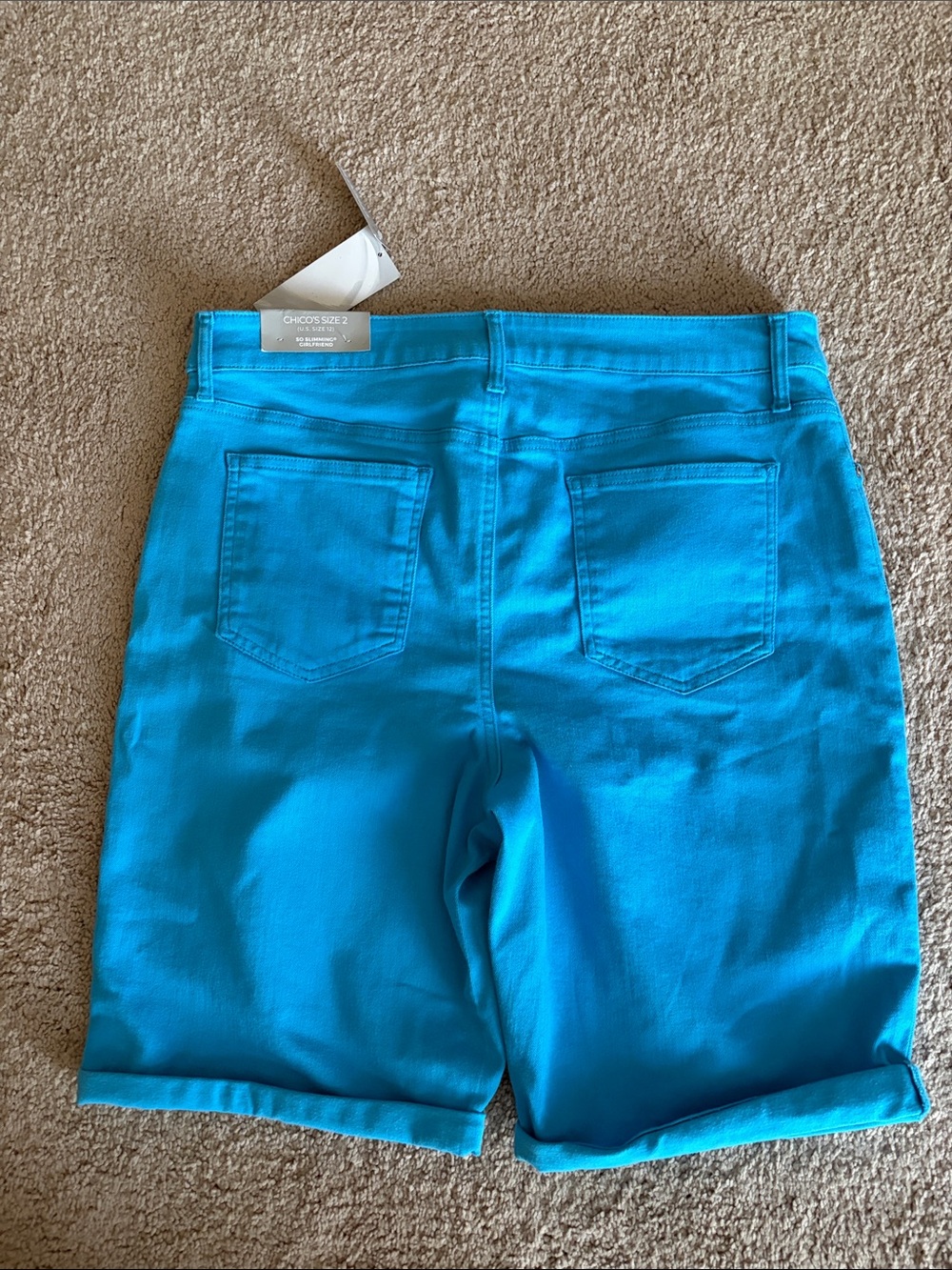Chico's women’s Teal Bermuda Shorts NWT size 2 /12 - Picture 4 of 6